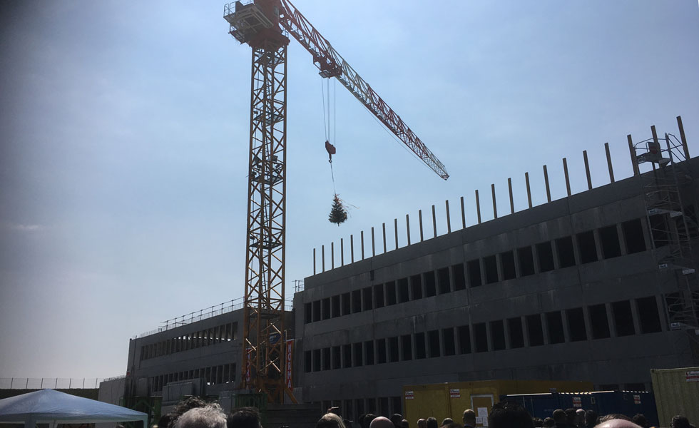 Inauguration du gros oeuvre du chantier Norma France à Sarrebourg