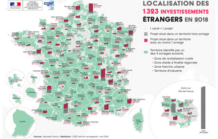 CGET Carte des investissements étrangers en 2018