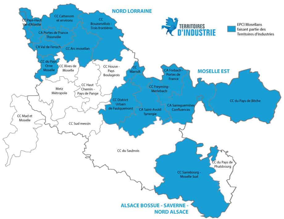 Carte Territoires d'Industrie